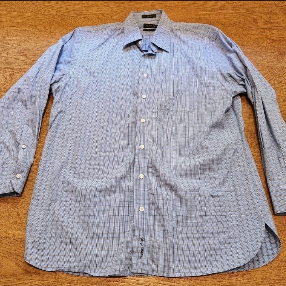 John W. Nordstrom Light Blue Patterned Dress Shirt